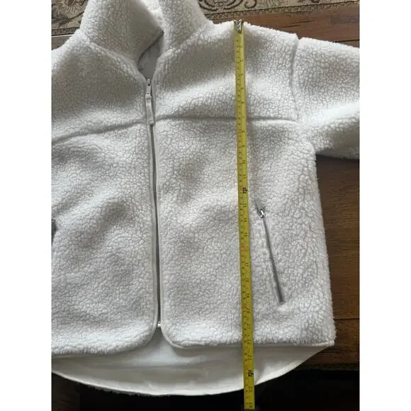 GAP Sherpa Fleece Full Zip Jacket White XS Spring Jacket Oversized Fit - Picture 8 of 8